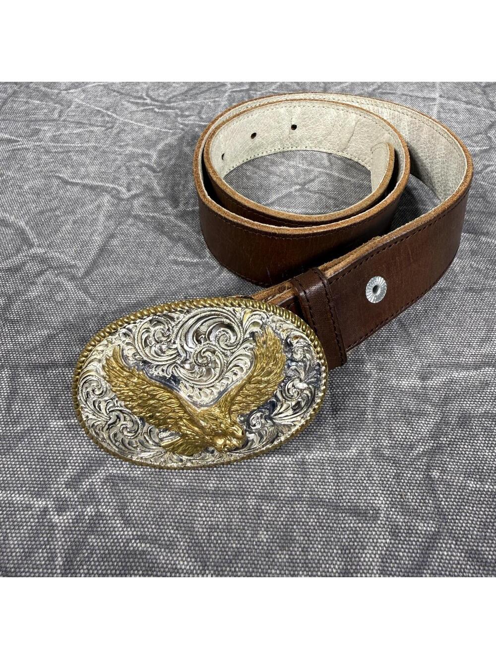 Cumrine Belt Large Silver Plate Eagle Buckle